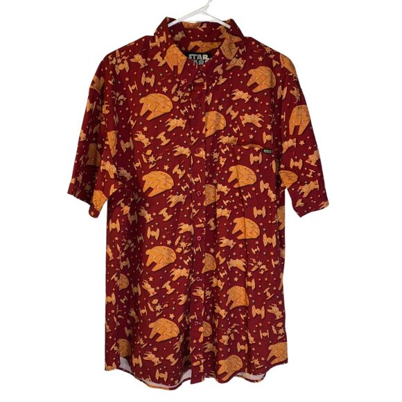 RSVLTS Men's Holiday Star Wars Button Down Shirt Size XL Christmas Rebel Crumbs - Picture 1 of 11